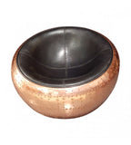 COCOON CHAIR - COPPER AND BLACK LEATHER