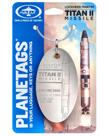 Titan II missile skin tag, LGM-25C, cut from a decommissioned Titan II