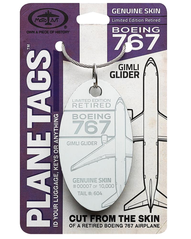 Boeing 767 Gimli Glider tail 604 PlaneTag, sold out