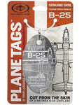 B-25 WWII BOMBER PLANETAG SERIAL# 44-30090