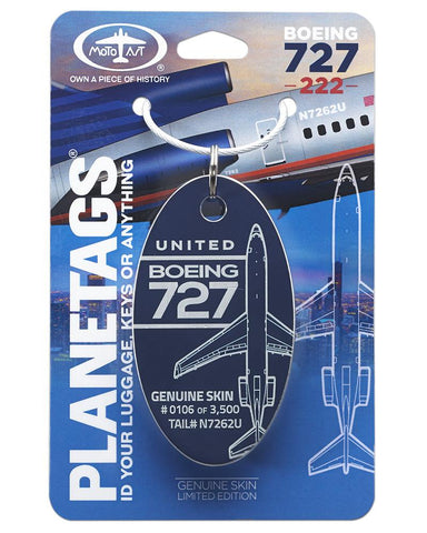 BOEING 727-222 - PLANETAGS TAIL # N7262U - Partial Colour Tags