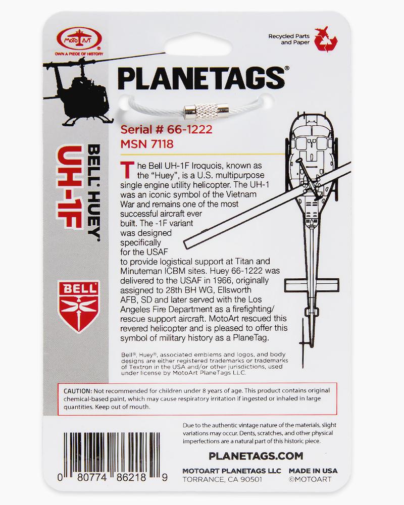 BELL®️ HUEY®️ UH-1F - PLANETAGS SERIAL #: 66-1222