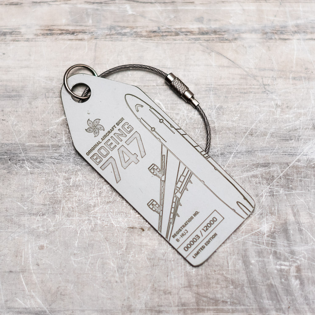 AviationTag Boeing 747 keychain in white, sold out