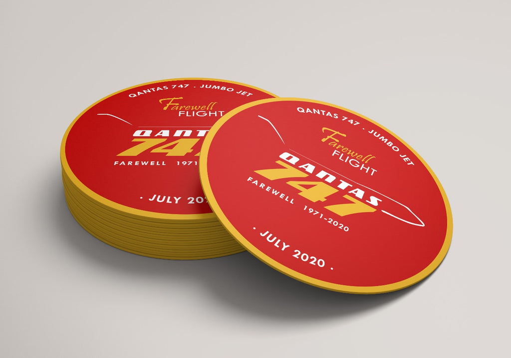 Qantas Boeing 747 farewell coasters