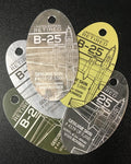 B-25 WWII BOMBER PLANETAG SERIAL# 44-30090
