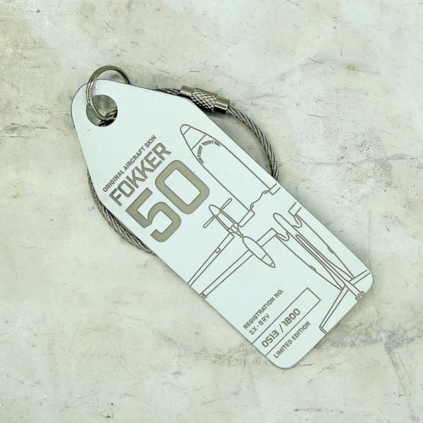 AviationTag Fokker 50 SX-BRV keychain, sold out
