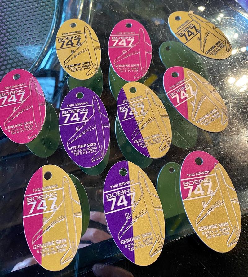 BOEING THAI AIRWAYS 747 PLANETAG TAIL #HS-TGM