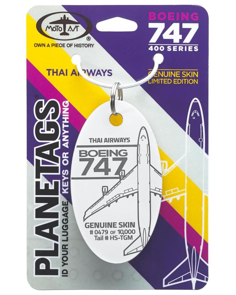 BOEING THAI AIRWAYS 747 PLANETAG TAIL #HS-TGM