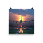 Landing Airplane Premium Poster