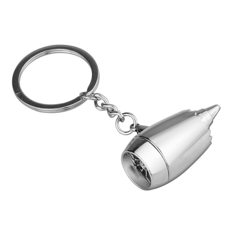 Boeing 787 Dreamliner engine keychain in polished aluminium