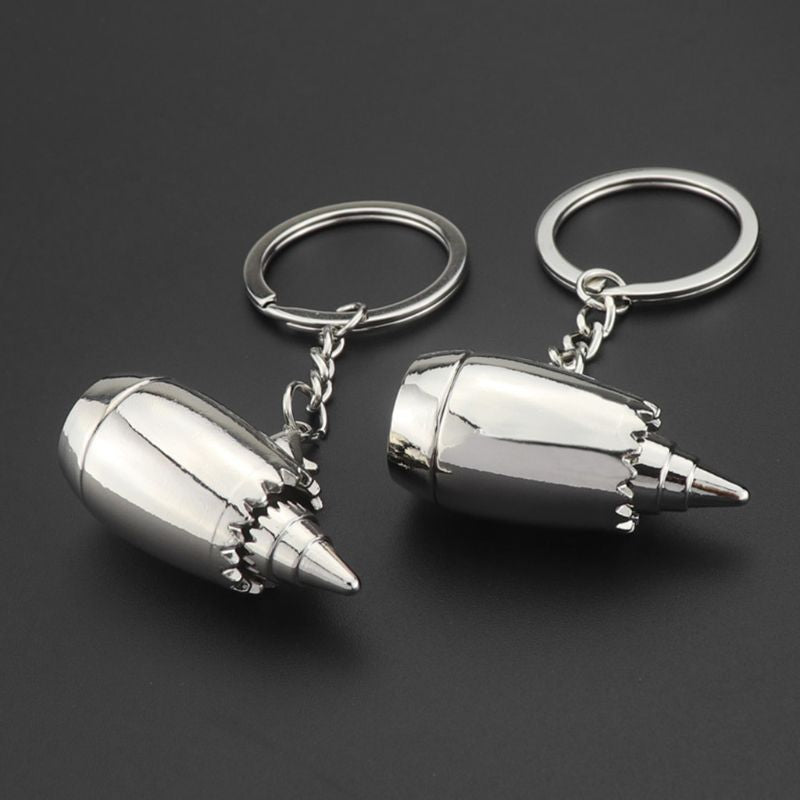 Boeing 787 Silver Engine Keychain