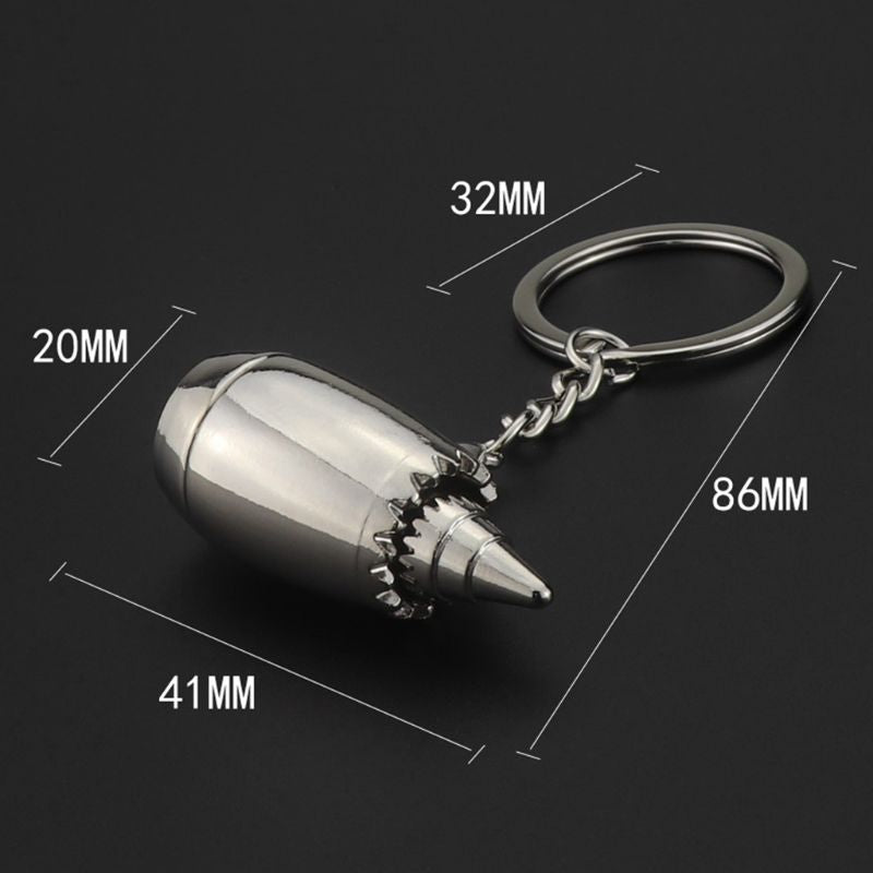 Boeing 787 Silver Engine Keychain